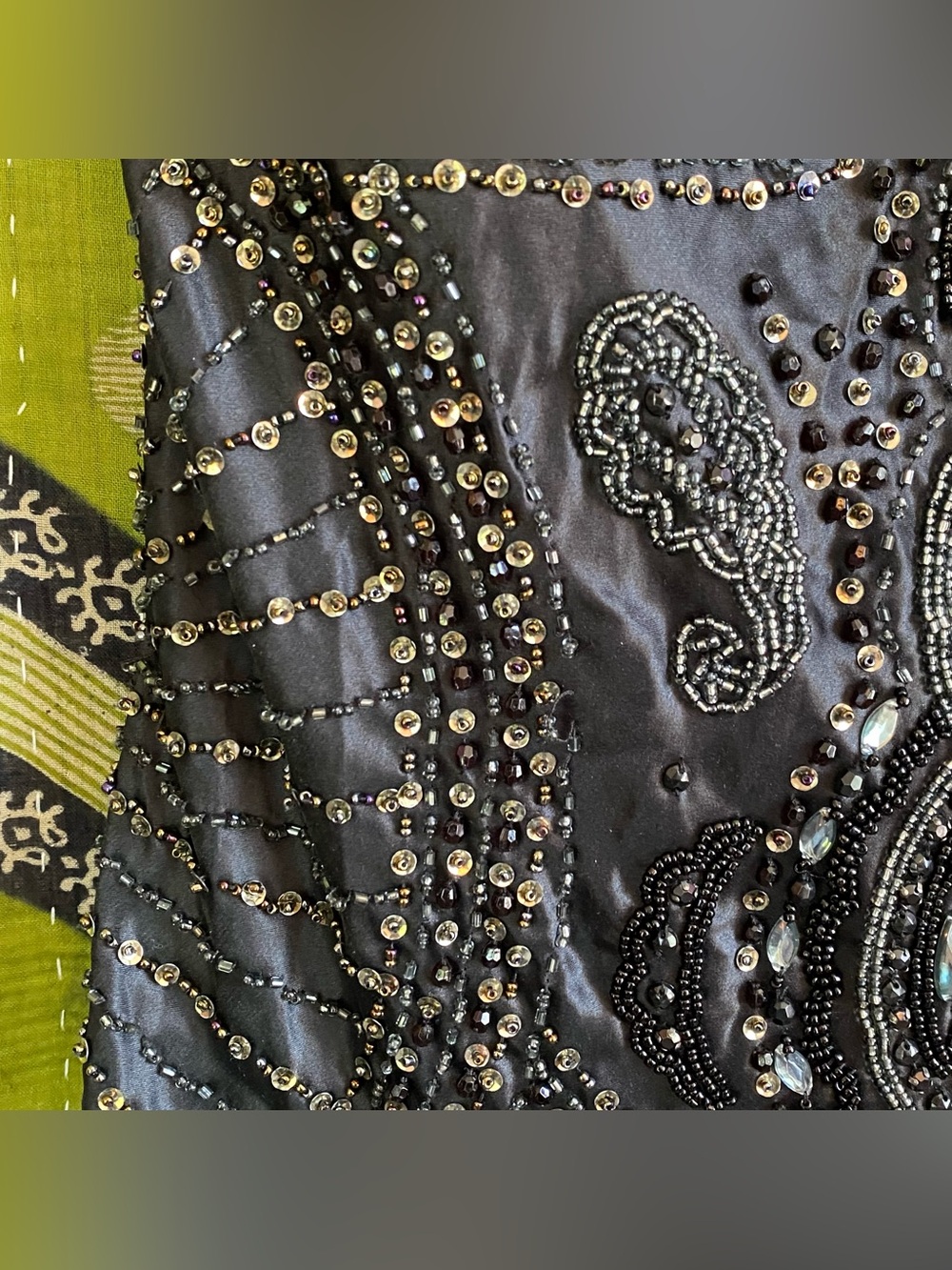 RARE Y2K Sue Wong Nocturne Black Old Hollywood Whimsigoth Silk Beaded Gown 6 - Picture 10 of 16